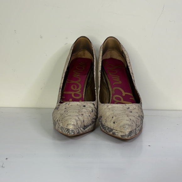 Sam Edelman Celia Snakeskin Pointed Toe High Heeled Stilettos Size 8 - Picture 4 of 9